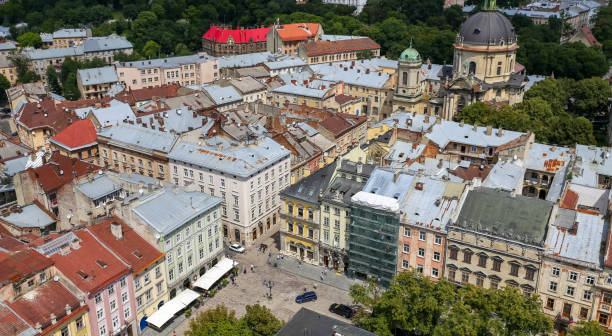 istock Aerial view of Lviv, Ukraine 1056059572