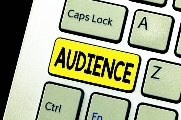 istock Writing note showing Audience. Business photo showcasing Spectators at public event Formal interview with authority 1056061468