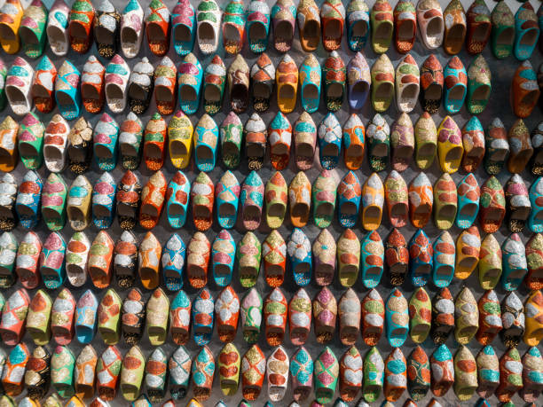 Colorful Miniature Shoes on a moroccan market