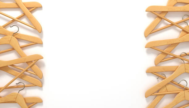 istock Wooden clothes hangers 3D 1056065532