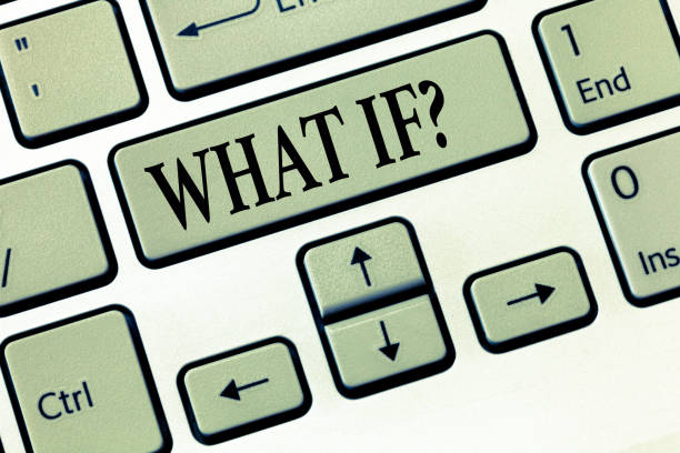 istock Word writing text What If question. Business concept for Study all possibilities Imagine something happened 1056065820
