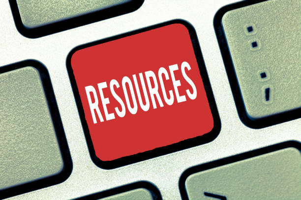 istock Handwriting text writing Resources. Concept meaning Money Materials Staff and other assets needed to run a company 1056065992
