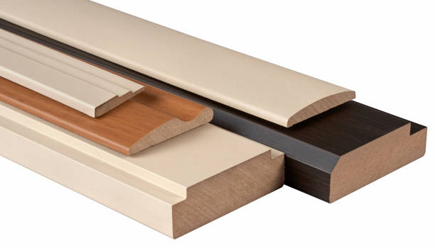 istock Combination of Wooden Skirting boards over white 1056066020