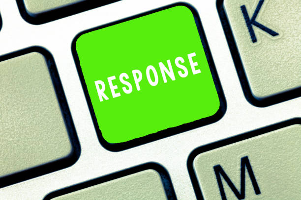 istock Text sign showing Response. Conceptual photo reaction to something verbal or written answer Counter action 1056068244