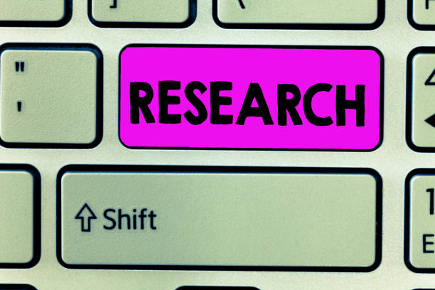 istock Handwriting text Research. Concept meaning systematic investigation into and study of materials and sources 1056068272