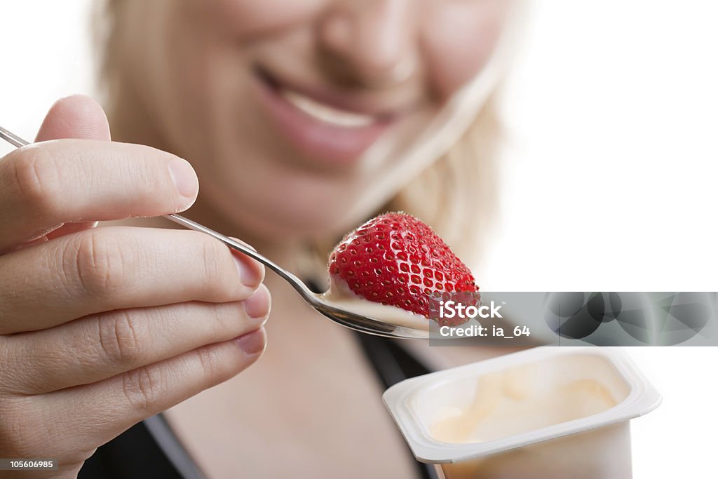 Comer Iogurte - Royalty-free Adulto Foto de stock