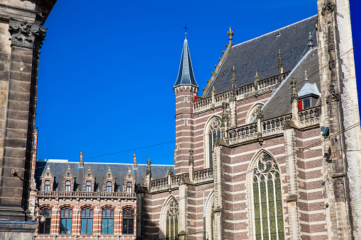 The New Church located on Dam Square at the Old Central district in Amsterdam