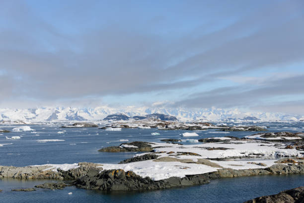 istock Antarctic landscape with mountains and islands 1056070404
