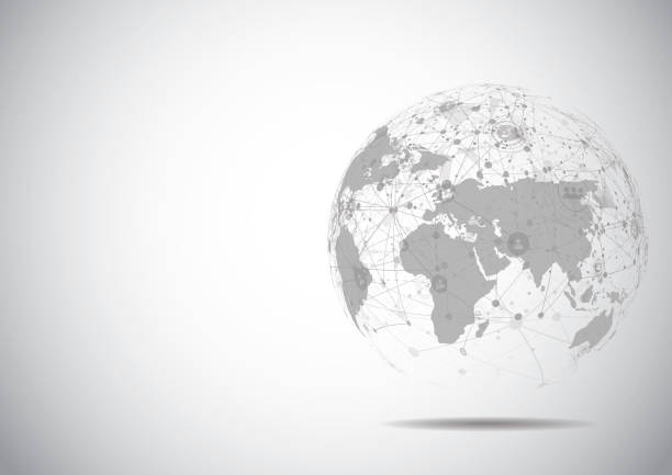 istock Global network connection. World map point and line composition concept of global business. Vector Illustration 1056071566