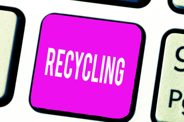 istock Handwriting text Recycling. Concept meaning Converting waste into reusable material to protect the environment 1056072388
