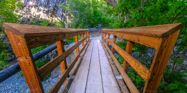 istock Bridge with rails on a rocky terrain in Provo 1056080666