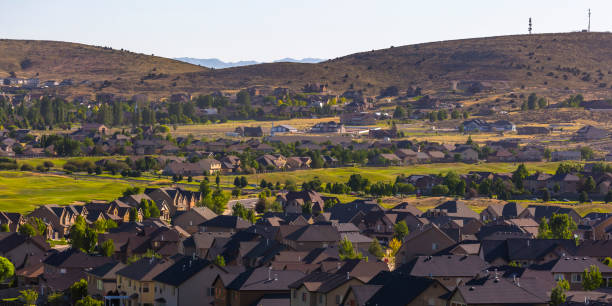 istock Eagle Mountain homes by the golf course and hills 1056081814
