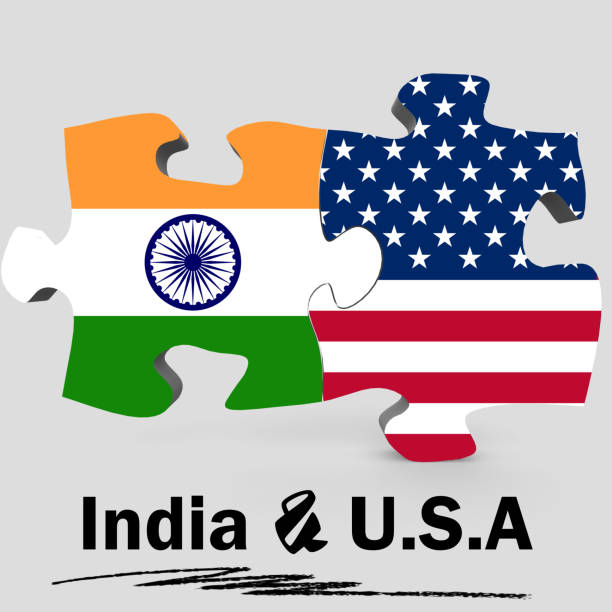 istock USA and India Flags in puzzle 1056082668