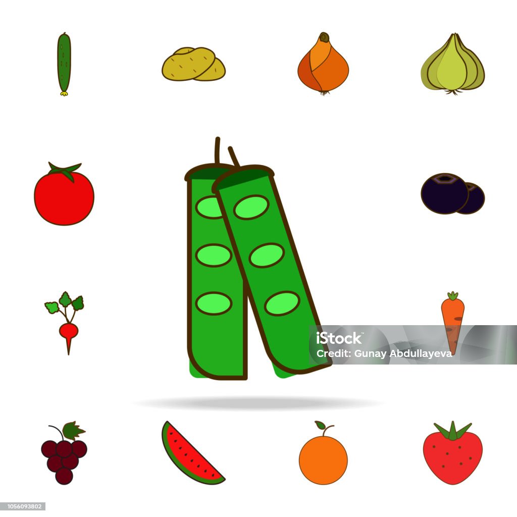 green beans colored icon. fruit icons universal set for web and mobile green beans colored icon. fruit icons universal set for web and mobile on white background Artichoke stock vector