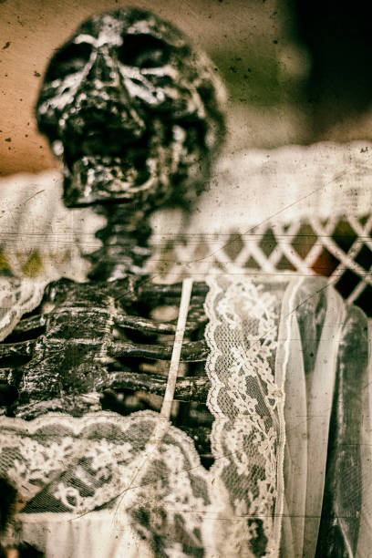 istock Skeleton Wearing Bridal Honeymoon Lingerie 1056098170
