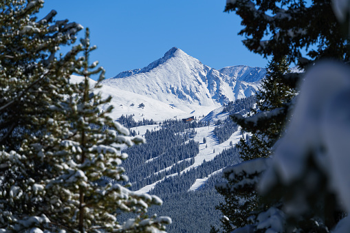 Copper Mountain with views of Pacific Peak - Winter mountain landscape views of ski runs and beautiful mountain backdrop.