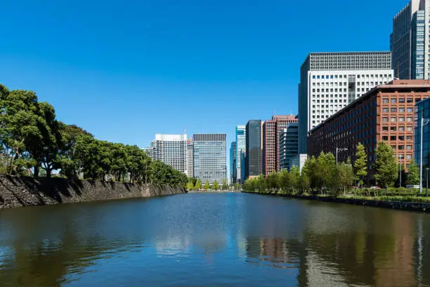 Taking the Marunouchi office building the city from Hibiya side