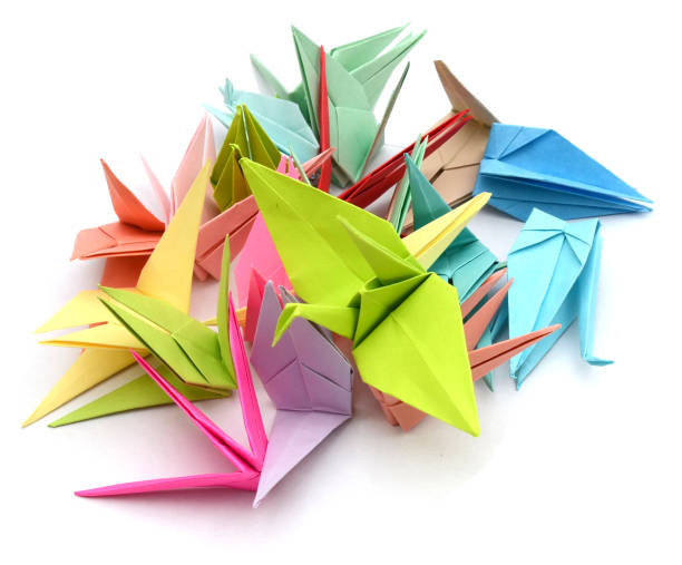 istock Colorful Origami birds isolated on white background 1056144152
