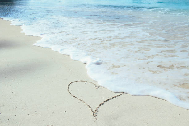 istock Heart in the sand on the tropical beach 1056146810