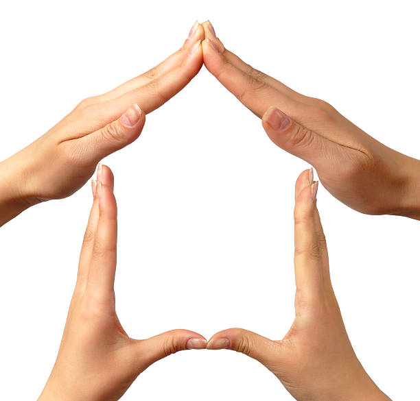 istock Symbol home from hands isolated on white 105616052