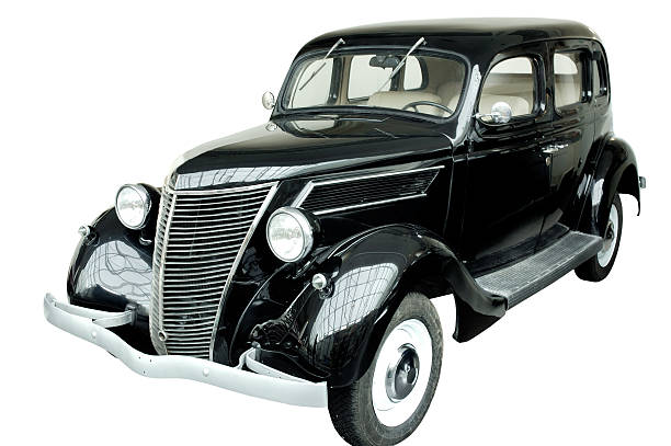 istock Black vintage classic car isolated 105616094