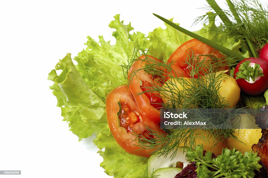 Sana cucina vegetariana isolato su bianco - Foto stock royalty-free di Alimentazione sana