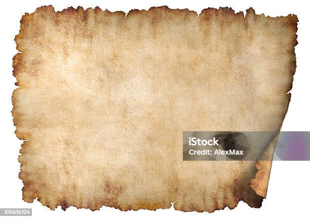 Horizontal Parchment Paper Texture Background Stock Photo - Download Image Now - Paper Scroll, Parchment, Torah