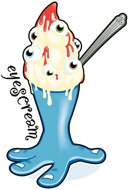 Vector illustration of Eyes Ice Cream A Monsters Favourite Dessert