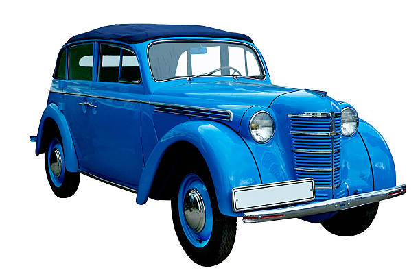 istock Classic blue retro car isolated 105616665