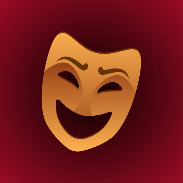 theatrical mask scared expression theatrical mask scared expression. vector illustration video charades stock illustrations