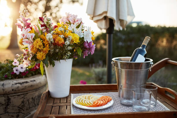 sun in a glass. flowers. joy. sunset