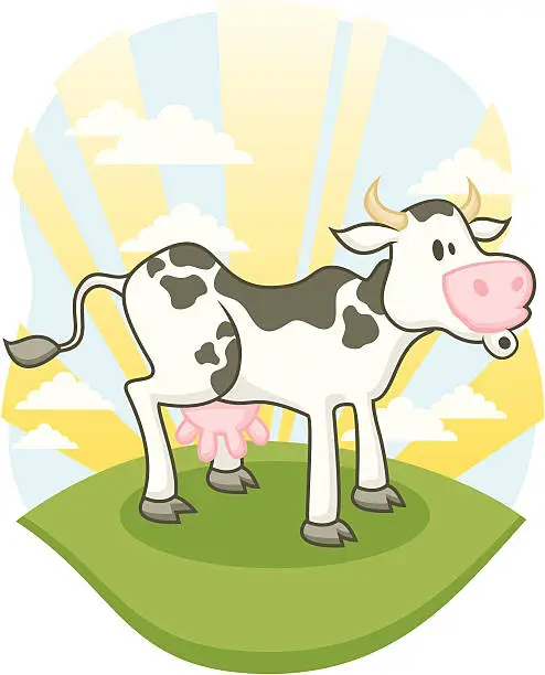 Vector illustration of Farm Cow Mooing