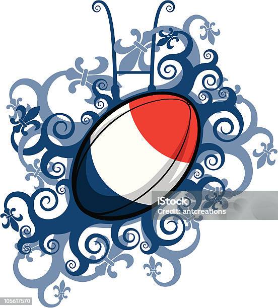 Bola De Râguebi Emblema França - Arte vetorial de stock e mais imagens de Campeonato de Rugby das Seis Nações - Campeonato de Rugby das Seis Nações, Râguebi - Desporto, Bandeira