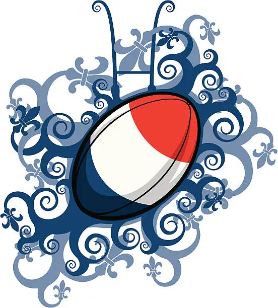 Vector illustration of Rugby Ball Emblem France