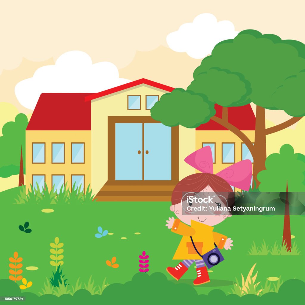 Adorable Little Girls Walking Alone With Camera In Front Of Big House Cartoon Character Stock Illustration - Download Image Now - iStock Adorable Little Girls Walking Alone With Camera In Front Of Big House Cartoon Character Stock Illustration - Download Image Now - iStock