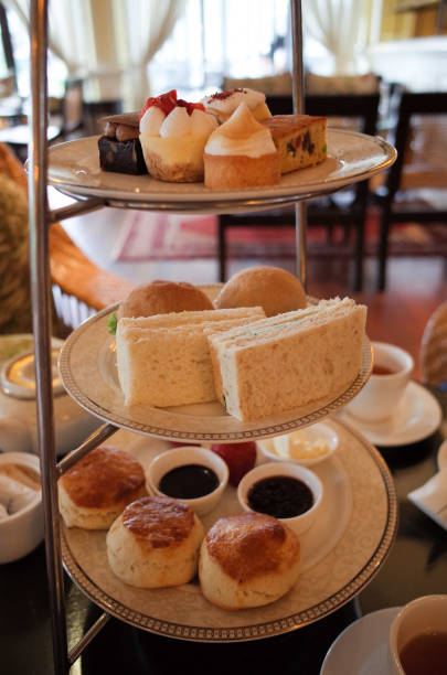istock Afternoon high tea set with dessert 1056186438