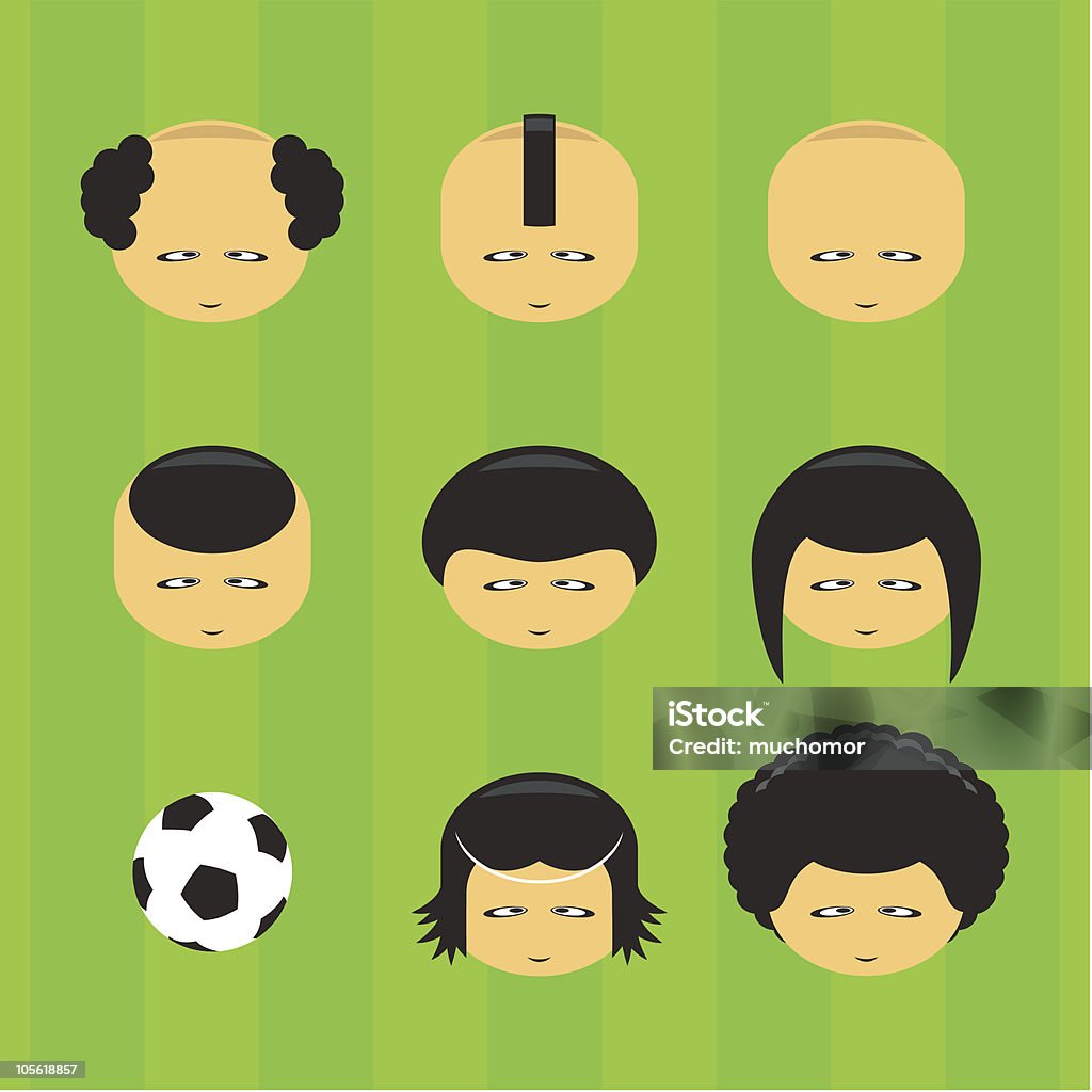 football (soccer) players - yellow faces Collection of soccer players. European Football Team. Adult stock vector