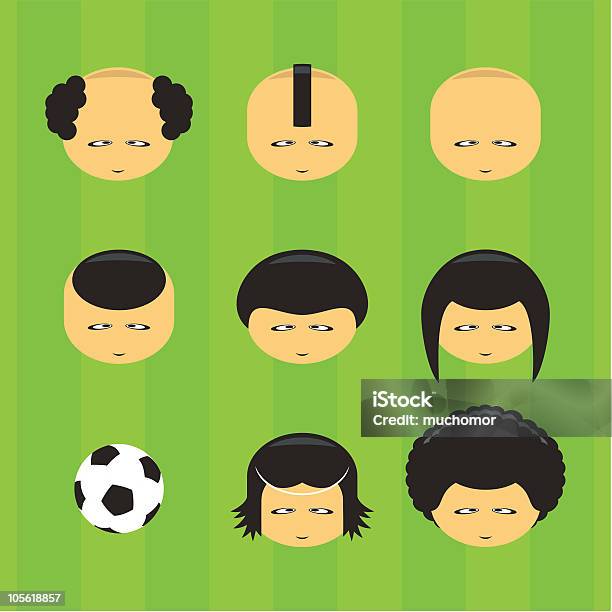 Football Players Yellow Faces Stock Illustration - Download Image Now - Adult, Agricultural Field, Arts Culture and Entertainment