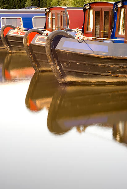 Canal boats in boat yard