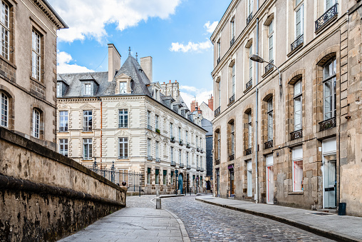 Scenic view of the town of Rennes, the capital of French Brittany