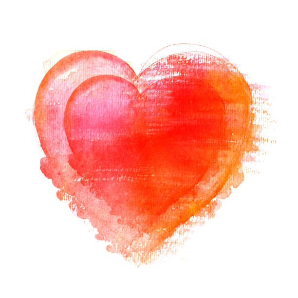 istock A watercolour drawing of a vibrant red heart, hand drawn on a white background 1056193650