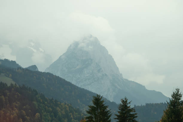 Mountains, sky and clouds in South Tyrol stock photo