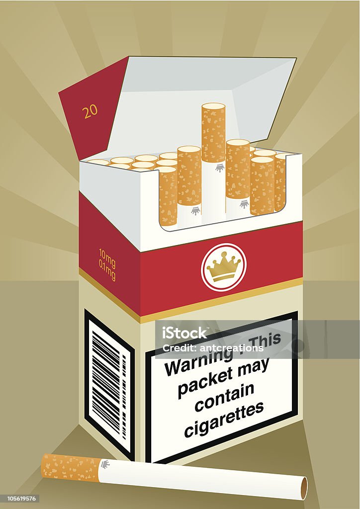 Pacchetto di sigarette - arte vettoriale royalty-free di Pacchetto di sigarette