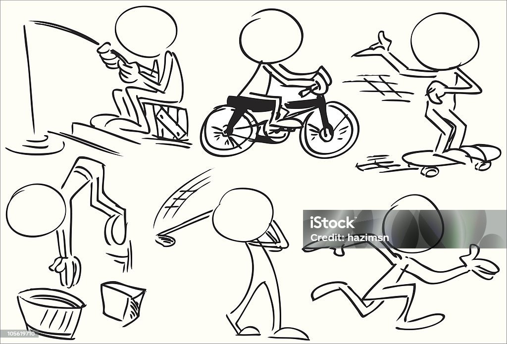 body_language_sports Character drawn in pencil and ink, illustrated to be in vector format, separate layers easy to use, suitable for many cartoons and animation purpose.  Cartoon stock vector