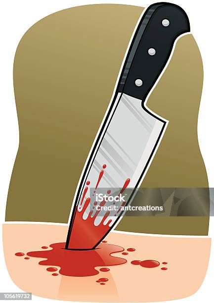 주방 나이프 찌르다 유혈 상처 칼에 대한 스톡 벡터 아트 및 기타 이미지 - 칼, 상처, 가정 폭력