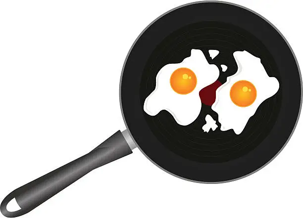 Vector illustration of Frying eggs