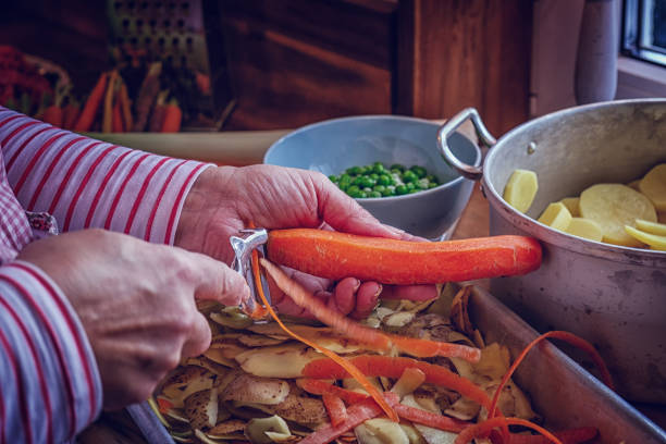 Preparing Traditional Shepard`s Pie in Domestic Kitchen