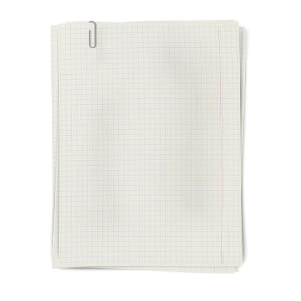 istock Clipped pile of squared sheets of paper isolated on white background 1056203410