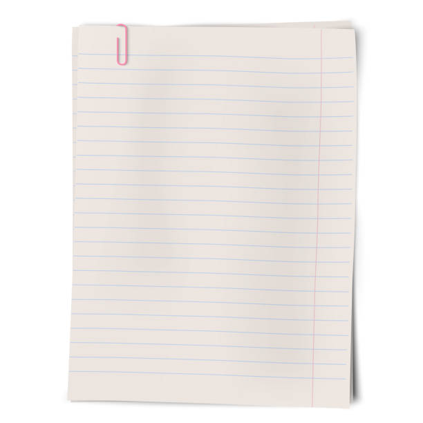 istock Clipped pile of lined sheets of notebook paper isolated on white background 1056203434