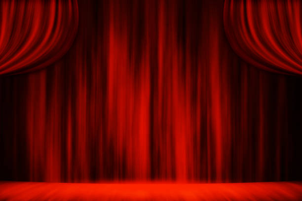istock Red curtain stage theater studio entertainment background. 1056206052